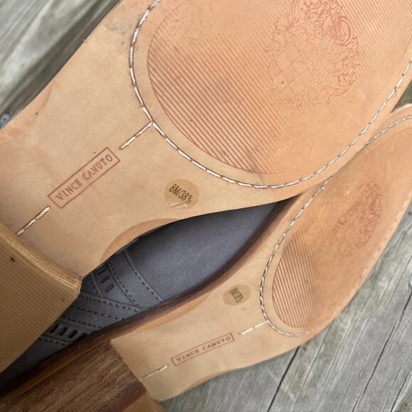 Vince Camuto Gray Leather Pimmy Ankle Boots Size 8 - Picture 11 of 11